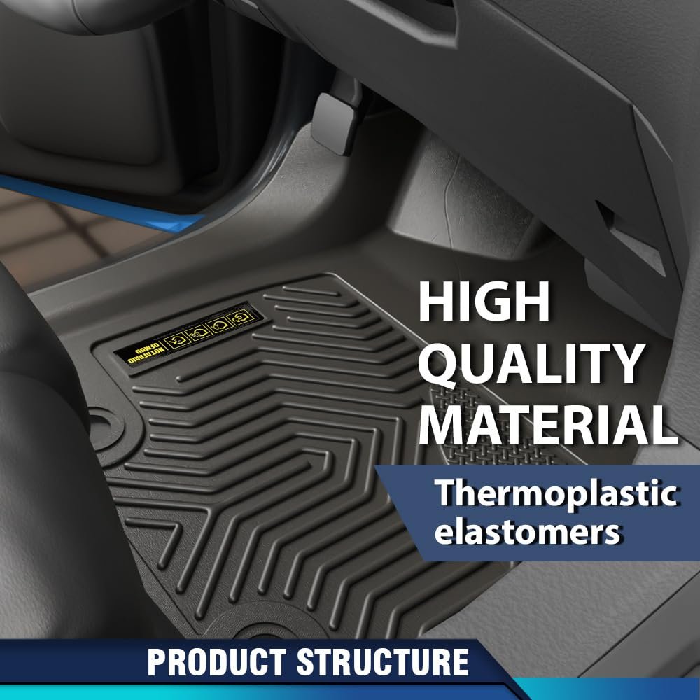 All Weather Floor Mats For Toyota 4runner 2013 2024 And Lx Gx460 2014 2023 Heavy Duty Tpe Cargo Liners 3 Piece Set Black