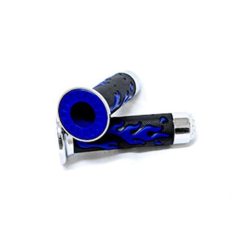 Sport Bike And Dirt Bikes Motorcycle Flame Gel Style Hand Grips With Skull Blue Color For Aprilla Bmw Ducati Triumph Honda