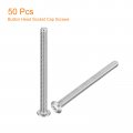 Uxcell 6-32x2 Button Head Socket Cap Screws 50pcs 304 Stainless Steel Fasteners Hex Bolts Full Thread Drive