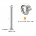 Uxcell 6-32x2 Button Head Socket Cap Screws 50pcs 304 Stainless Steel Fasteners Hex Bolts Full Thread Drive