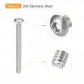 Uxcell 6-32x2 Button Head Socket Cap Screws 50pcs 304 Stainless Steel Fasteners Hex Bolts Full Thread Drive