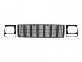 Bundle For 1997-2001 Cherokee Se Sport Model Grille Headlight Door Bezel Primed Black 3pcs Ch2512157 Ch2513157 Ch1200208 
