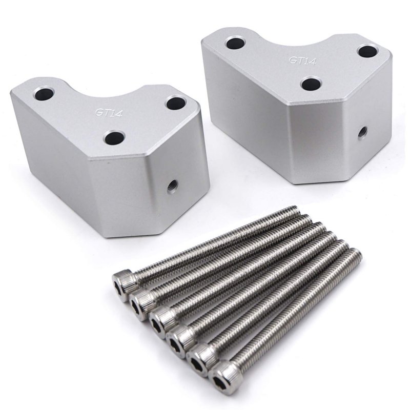 Silver Racing Lift Risers Handle Bar Adapter For Kawasaki Gtr 1400 Concours 14 Zg 2008-2018 P N Gzsp-zg-034