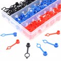Glarks 300pcs M6 Red M8 Yellow M10 Black Grease Zerk Fitting Caps Assortment Kit Brake Bleeder Screw Dust Cover With Keeper 