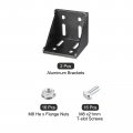 2set Inside Corner Bracket Gusset Kits 78x78x79mm 8080 Angle Connector For European Series Aluminum Profile Black 16 X Hex