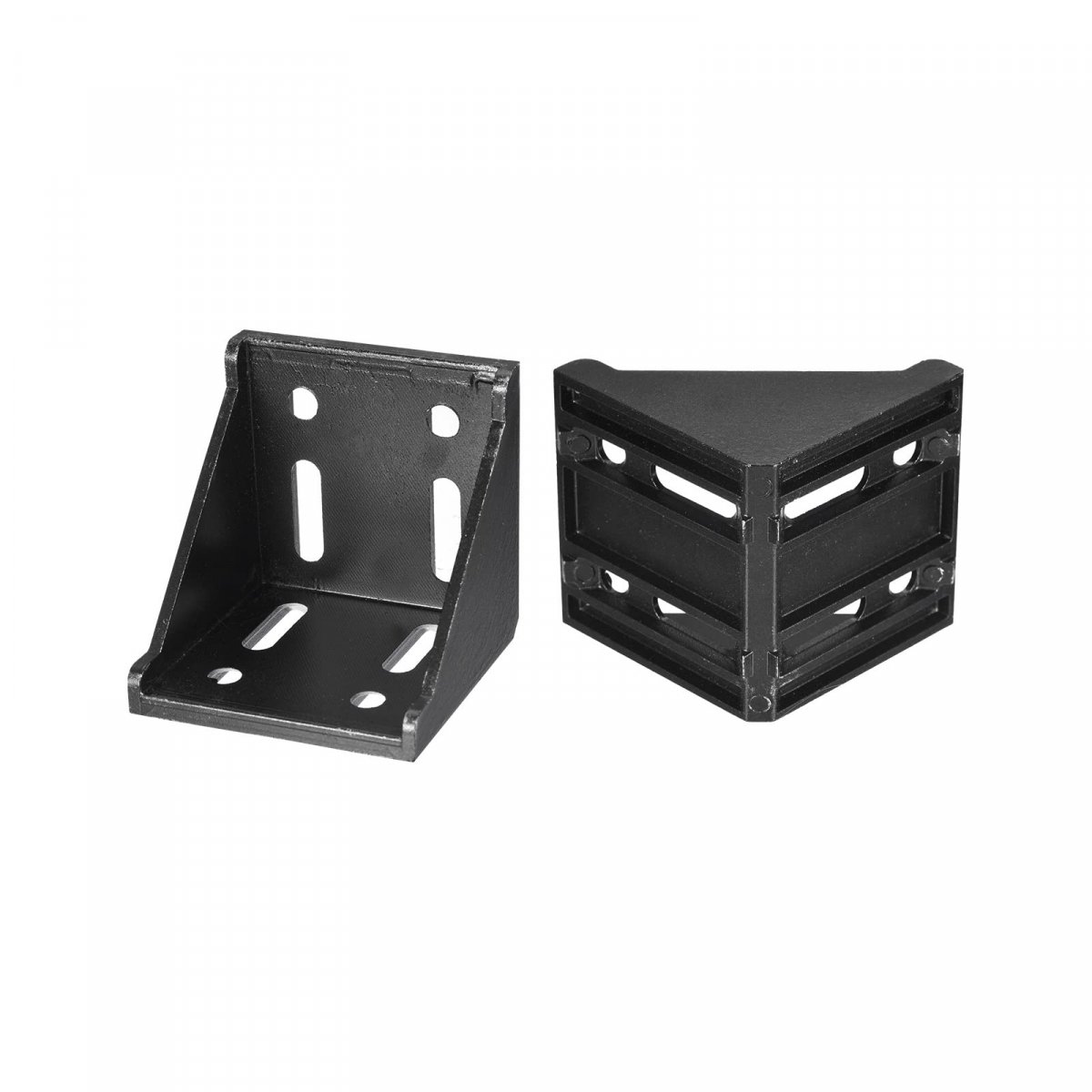 2set Inside Corner Bracket Gusset Kits 78x78x79mm 8080 Angle Connector For European Series Aluminum Profile Black 16 X Hex