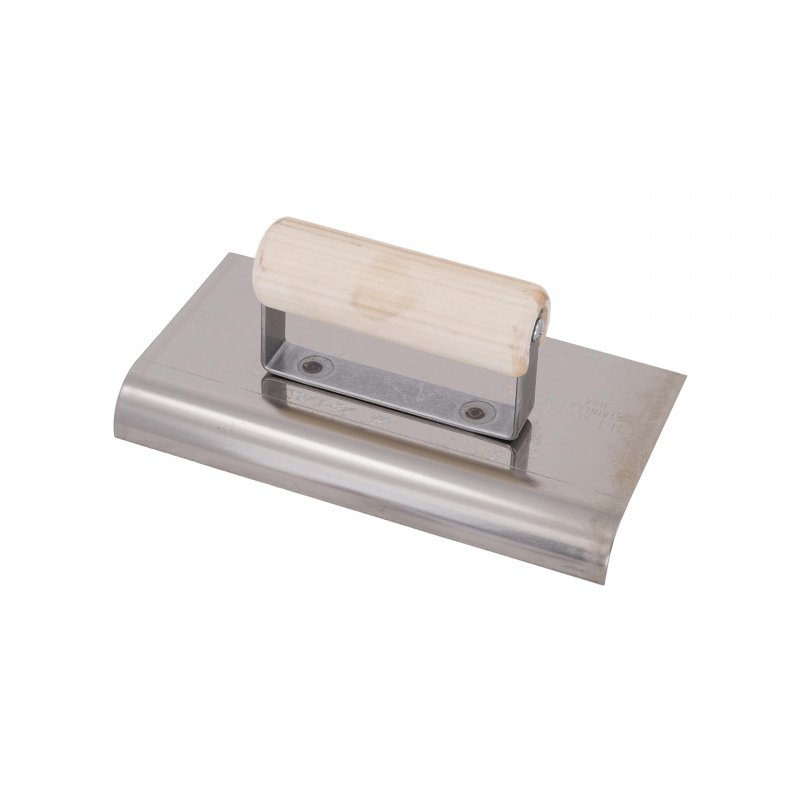 Qlt Stainless Steel Hand Edger Wood Handle 8 In Length 4 Width 0 75 Radius 875 Lip Ce520s