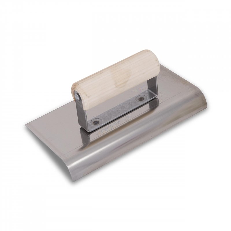 Qlt Stainless Steel Hand Edger Wood Handle 8 In Length 4 Width 0 75 Radius 875 Lip Ce520s