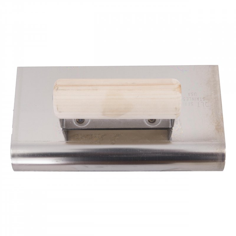 Qlt Stainless Steel Hand Edger Wood Handle 8 In Length 4 Width 0 75 Radius 875 Lip Ce520s