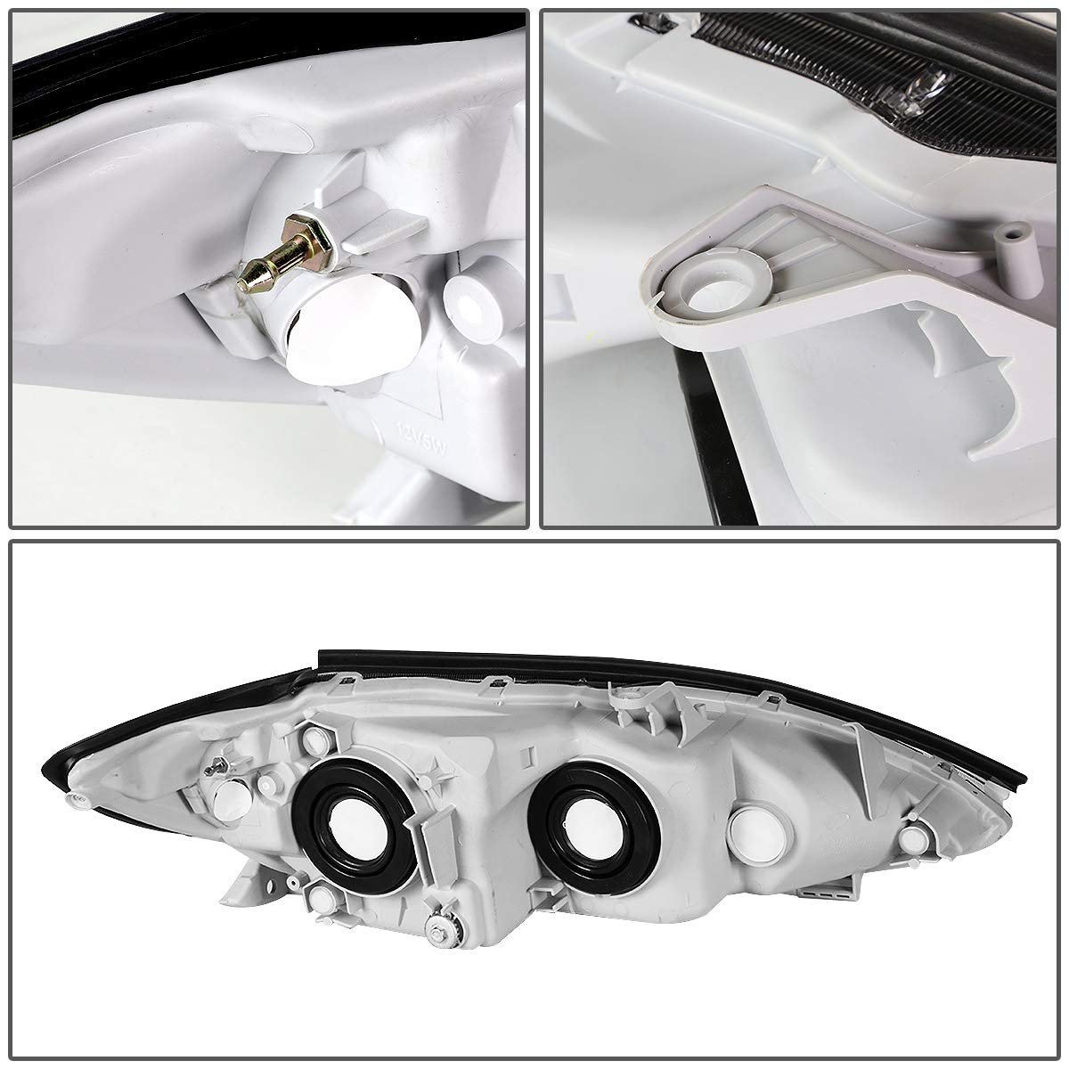 Auto Dynasty Black Housing Amber Corner Headlight Head Lamps Tool Kit For Camry 05-06