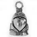 Guardian Bell Celtic Claddagh Heart Motorcycle Biker Luck Riding Silver 