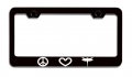 Peace Love Dragonflies Black Steel License Plate Frame Tag Holder 