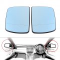Fydun Pair Of Heated Wing Mirror Glass With Backing Plate Driver Side Left Rear View Blue Tinted For Bmw X5 E53 1998-2006