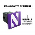 Northwestern University Primary Logo Tow Trailer Hitch Cover Plug Insert