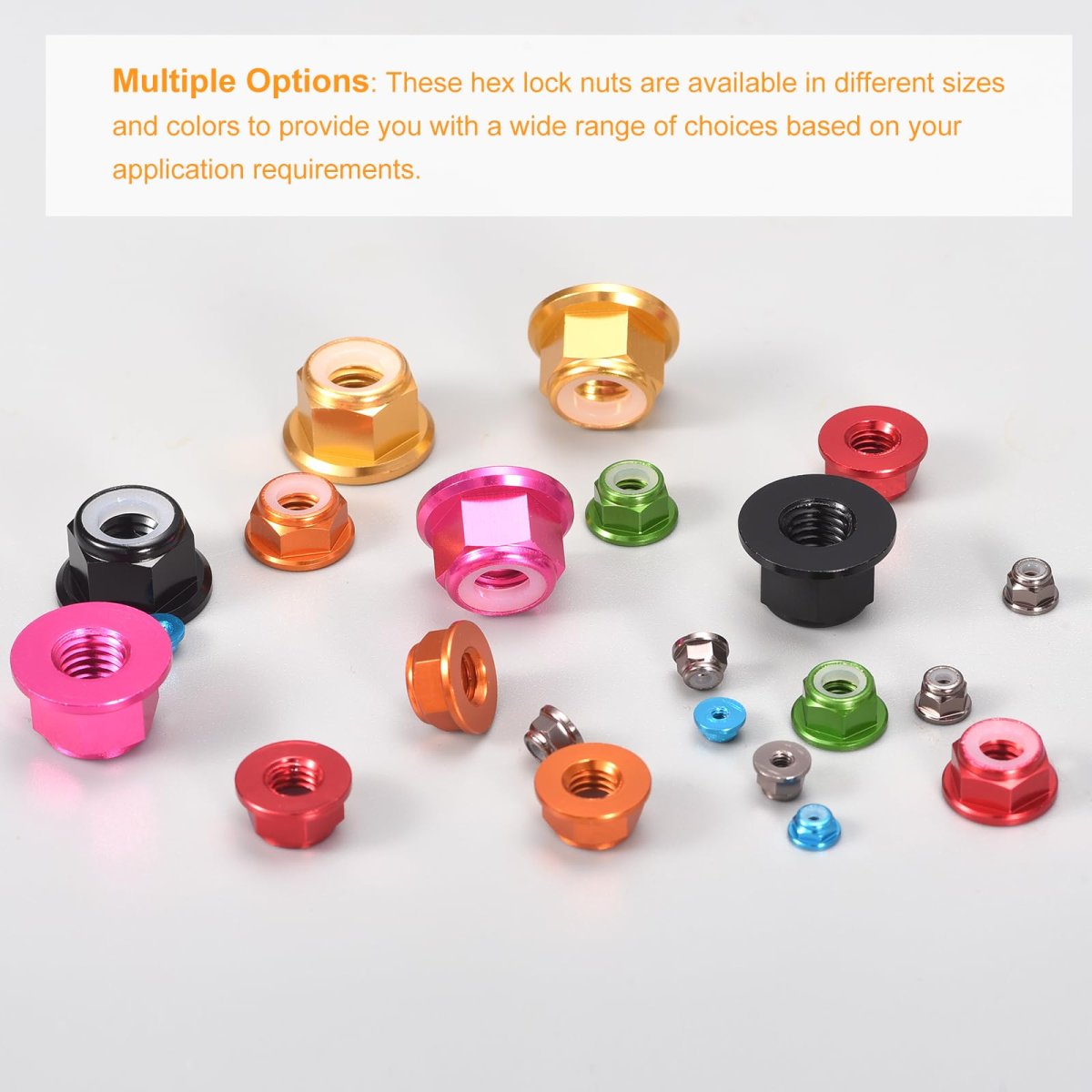 Nylon Insert Hex Lock Nuts 8pcs M3 X 0 5mm Aluminum Alloy Self-locking Anodizing Flange Nut For Fasteners Silver
