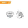 Nylon Insert Hex Lock Nuts 8pcs M3 X 0 5mm Aluminum Alloy Self-locking Anodizing Flange Nut For Fasteners Silver