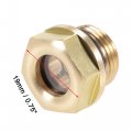 Uxcell Oil Liquid Level Gauge Sight Glass G3 8 Male Threaded Brass Air Compressor Fittings With O-ring Yellow 2pcs