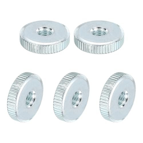 Knurled Thumb Nuts M6 Female Thread Thin Type Zinc-plated Carbon Steel Nut Flat Head Through Hole Lock Adjusting For 3d Printer