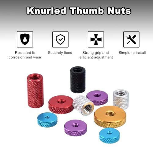 Knurled Thumb Nuts M6 Female Thread Thin Type Zinc-plated Carbon Steel Nut Flat Head Through Hole Lock Adjusting For 3d Printer