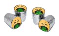 Elektroplate Puke Face Bright Chrome Aluminum Tire Valve Stem Caps Universal Fit For Cars Bikes Trucks Rvs Motorcycles Trailers 