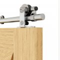 Ccjh 5ft Sliding Barn Door Hardware Track Kit Stainless Steel Heavy Duty For Single Wood T Shape Hanger 