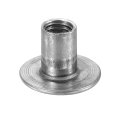 M8 T-nuts 50pcs Carbon Steel Tee Nut Round Base Weld Nuts 15mm Height Through Hole Flange Insert Female Thread Plate Dark Gray 