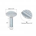 Uxcell 1 4-20 X 3 4 Thumb Screws 10pcs Carbon Steel Fully Thread Galvanized Finger Tight Racket Screw
