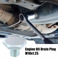 X Autohaux M10x1 25 Steel Engine Oil Drain Plug Screw With Seal Ring For Mazda Ford Focus Silver Tone