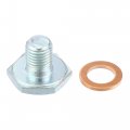 X Autohaux M10x1 25 Steel Engine Oil Drain Plug Screw With Seal Ring For Mazda Ford Focus Silver Tone