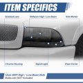Auto Dynasty Pair Of Smoked Housing Clear Corner Headlight W Bumper Lamps Compatible With Dodge Dakota Durango 97-04
