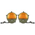 Turn Signal Light 5w 12v For Humvee M35 M998 Front Led Vehicle Indicator Lamp Yellow Lens Green Housing 2pcs 