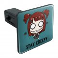 Stay Creepy Girl With Hearts And Bow Tow Trailer Hitch Cover Plug Insert