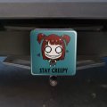 Stay Creepy Girl With Hearts And Bow Tow Trailer Hitch Cover Plug Insert