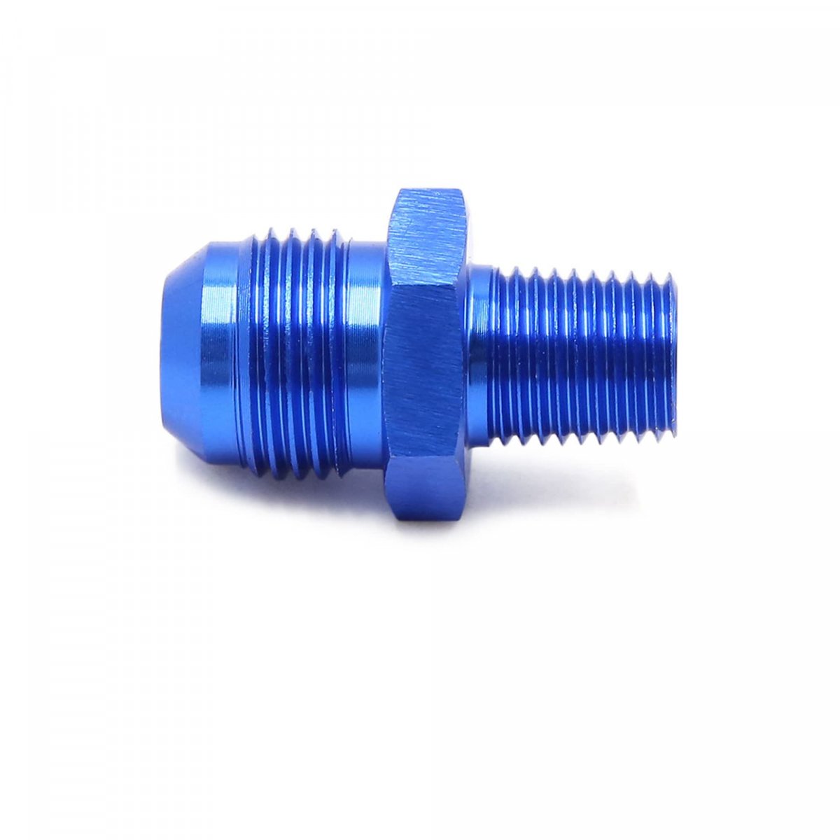 Blue Aluminum Alloy An8-1 4npt Straight Fuel Oil Hose Fitting Adapter For Car