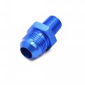 Blue Aluminum Alloy An8-1 4npt Straight Fuel Oil Hose Fitting Adapter For Car 