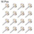 Uxcell Mirror Screws Decorative Cap Fasteners Cover Nails Electroplated Bright Silvery 14mm 0 55 Brass 16pcs