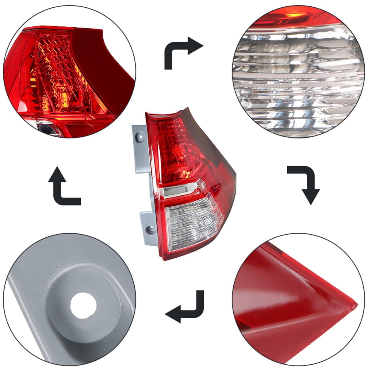 Tail Light Assembly Replacement For 2015 2016 Crv Right Passenger Side Part Number 33500t1wa01 Ho2801186 Clear Red Halogen