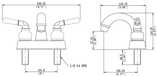 Dura Faucet Df-pl620c-cp Classical Two Handle Arc Spout Rv Lavatory Bathroom For All Rvs Travel Trailers Motorhomes 5th Wheels