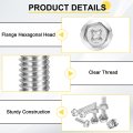 M6 X 16mm Flanged Hex Head Bolts 10pcs 304 Stainless Steel Flange Hexagon Screws With Nuts Flat Lock Washers Fully Threaded For