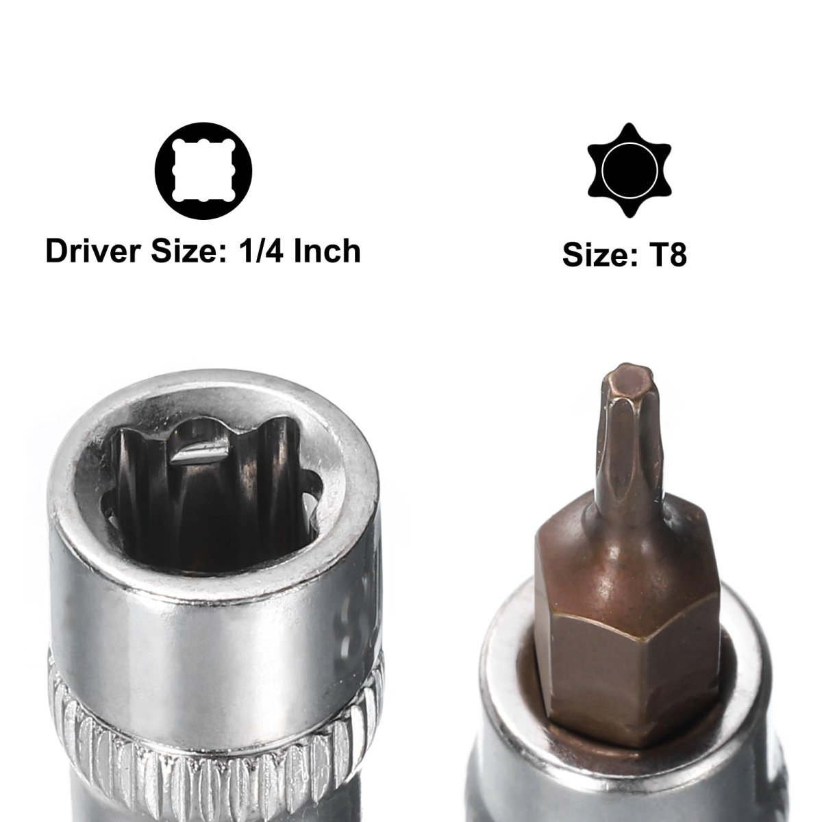 3pcs 1 4 Drive X T8 Torx Bit Socket S2 Steel Bits Cr-v Sockets 38mm Length Use With Ratchet Wrench Slide Bar Extension Rod