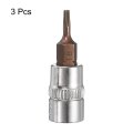 3pcs 1 4 Drive X T8 Torx Bit Socket S2 Steel Bits Cr-v Sockets 38mm Length Use With Ratchet Wrench Slide Bar Extension Rod
