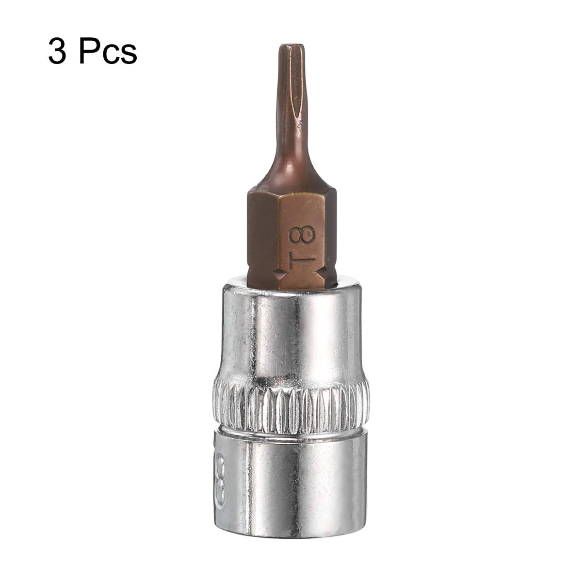 3pcs 1 4 Drive X T8 Torx Bit Socket S2 Steel Bits Cr-v Sockets 38mm Length Use With Ratchet Wrench Slide Bar Extension Rod