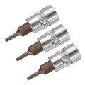 3pcs 1 4 Drive X T8 Torx Bit Socket S2 Steel Bits Cr-v Sockets 38mm Length Use With Ratchet Wrench Slide Bar Extension Rod