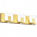 Solfart Dimmable Vanity Light Fixtures Led Golden Bathroom Lighting Bar For Mirror 3 Lights Gold Finishing 