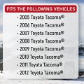 Driver And Passenger Side Sun Visor Set Gray Without Light Left Right Compatible With Toyota Tacoma 2005-2012 Replaces