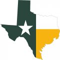Stickertalk Green And Gold Die Cut Texas Flag Vinyl Sticker 4 Inches By 