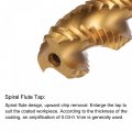 Uxcell Spiral Flute Taps M12 X 1 75 0 03 Metric Titanium Coated Cobalt High Speed Steel Machine Thread Milling Screw Threading