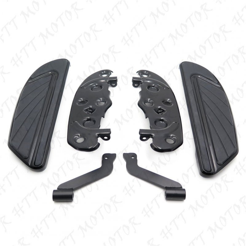 Httmt Mt216-108- Black Footboard Kit For Heritage Softail Classic Flstc Fat Boy Flstf