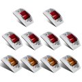 Partsam 10x Sealed Chrome Armored Led Trailer Clearance And Side Marker Light 12led 4amber 6red 