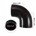 X Autohaux 1 Set 89mm 3 5 Id 90 Degree Elbow Engine Silicone Hose Black For Car Intercooler Intake Piping With 2 Pcs Clamps